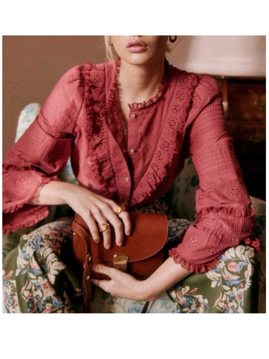 Sezane Tops - Sézane Nele Shirt in Rosewood